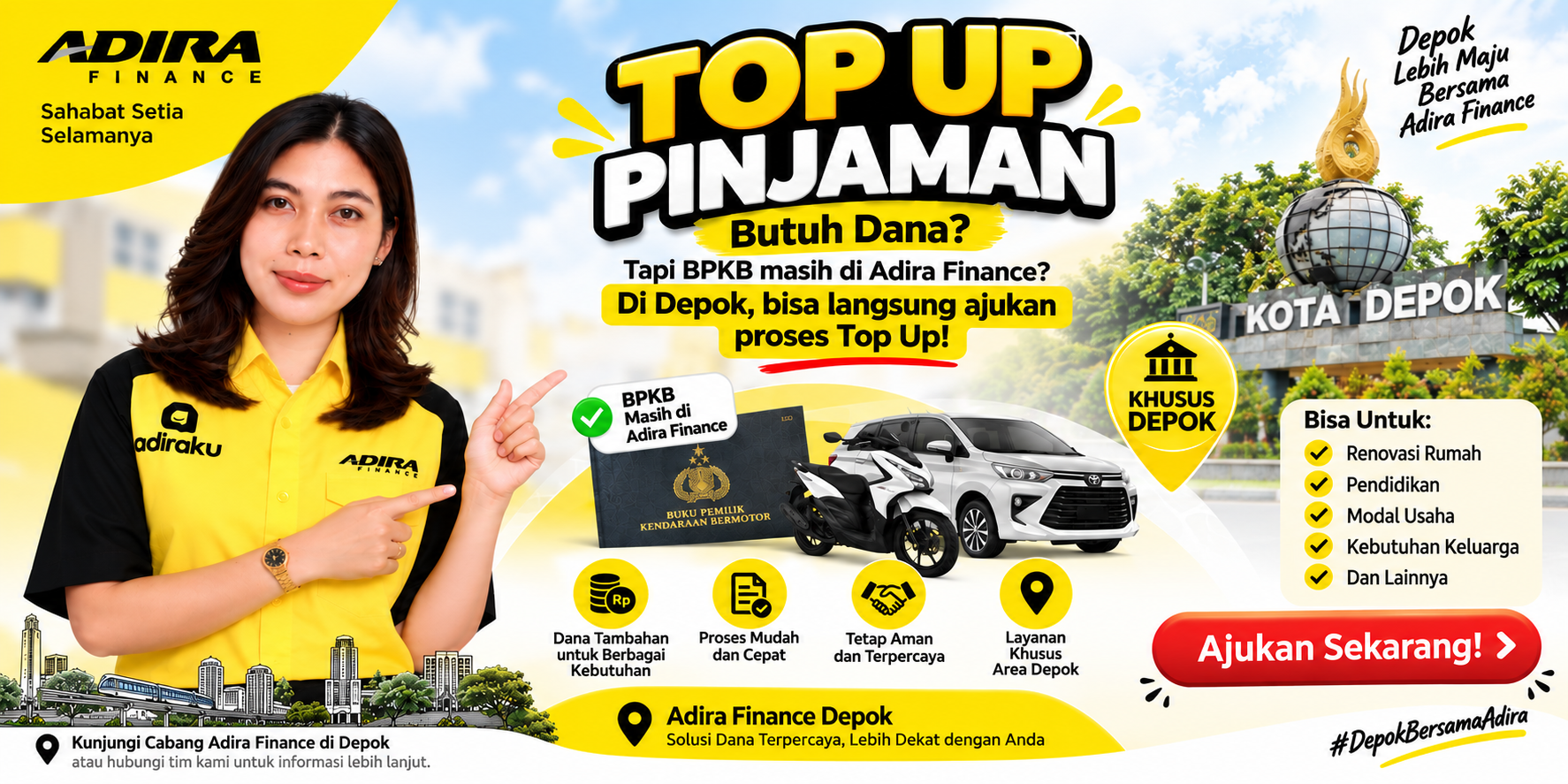 Topup Pinjaman Adira Finance di Depok: Solusi Dana Tambahan dengan BPKB