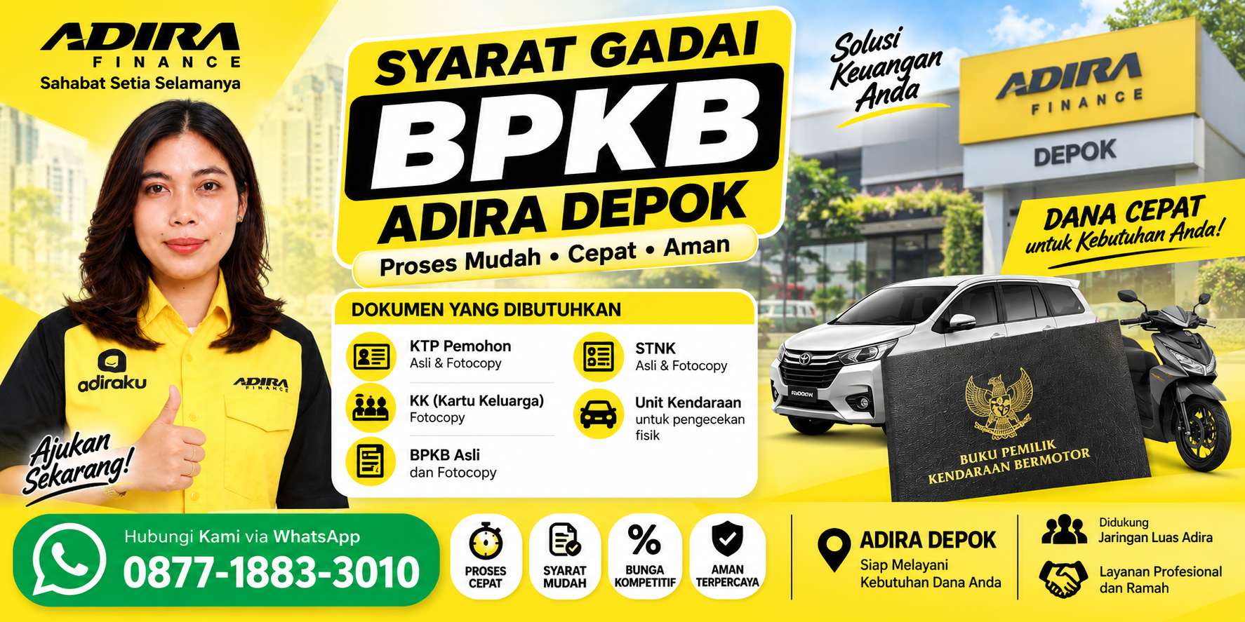 Syarat Gadai BPKB Adira Finance Depok: Motor, Mobil Niaga, dan Mobil Penumpang