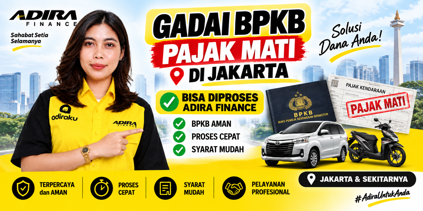 Gadai BPKB Pajak Mati di Jakarta, Bisa Diproses di Adira Finance